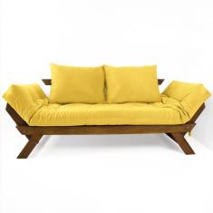 Imagem de Sofá Japão Futon Acquablock Amarelo Madeira Imbuia