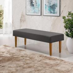 Imagem de Recamier Casal Pés Em Madeira Maciça 1,38M Lisboa Linho Grafite - Casa