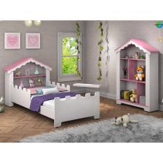 Imagem de Quarto Infantil Castelo Princesa com Cama e Estante para Brinquedos