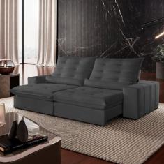 Imagem de Sofá Retrátil E Reclinável Com Catraca Blindada 290cm Dubai - Montano