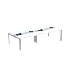 Imagem de Mesa de Plataforma Dupla para 4 Pessoas Corporativa 160x140/4p Pdc16/14/4p Branco/Cinza