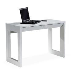 Imagem de Escrivaninha Viena Univ 110 Cm Tampo De Madeira Com Laca Branca Acetinada