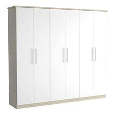 Imagem de Guarda Roupa Casal 6 Portas 2 Gavetas Foscarini Marfim Areia/branco