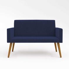 Imagem de Sofá Namoradeira Pés Palito Sala, Quarto - Azul Marinho