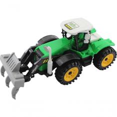 Imagem de Brinquedo Trator Escavadeira Miniatura Articulado Verde Fricção 26cm