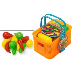 Imagem de Cestinha Frutinhas e Legumes Kit brinquedo Comidinhas 