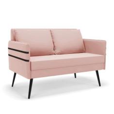 Imagem de Namoradeira 02 Lugares Mari Veludo Pés Palito De Ferro - D'rossi - Dro