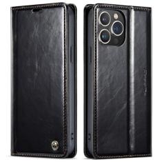 Imagem de Capa de telefone de couro magnético flip para iphone 15 14 pro max 13 12 11 xs x xr capa de cartão carteira, preto, para iphone 6plus 6splus
