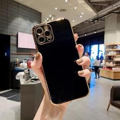 Imagem de Capa de telefone doce galvanizada macia para iPhone 11 12 13 14 15 X XR XS Max Pro Max 7 8 Plus SE2020 mini capa protetora, preta, para 7plus 8Plus