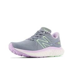 Imagem de New Balance Fresh Foam X Evoz V3 Tênis de corrida feminino, Cinza ártico/verde aura/lilás cibernético, 35