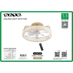 Imagem de Ventilador de Teto Sate c/Luminaria A-FAN7103 53W - Satellite