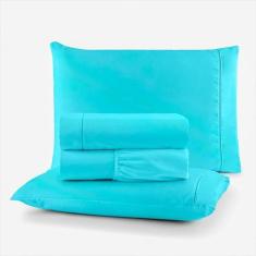 Imagem de Jogo de Cama 4 Peças 400 Fios Casal em Ponto Palito - Charme do Lar, A