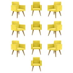 Imagem de Kit 10 Cadeiras Poltronas Decorativa - Escritório - Recepção Cor:amarelo