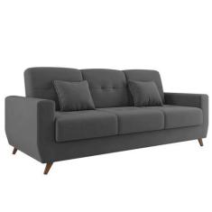 Imagem de Sofá Cama Pamela 4 Lugares Reclinável com Baú 207cm Tecido Veludo Matr