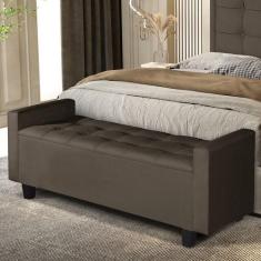 Imagem de Recamier Banco Baú Quarto Mirk 150cm Suede Pavia - Loja DoceLar, Marro