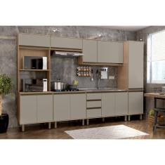 Imagem de Paneleiro Torre Quente 3 Portas 2 Nichos para Forno Vicenza Espresso Móveis Havana/Taupe