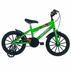 Imagem de Bicicleta Infantil Aro 16 Mormaii Verde Top Lip com rodinhas