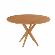 Imagem de Mesa Simpatia Candian 108cm Redonda sem Vidro Tampo Amadeirado Cinamomo