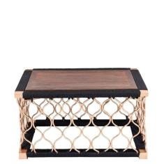 Imagem de Mesa De Centro Com Tampo De Madeira E Corda Náutica