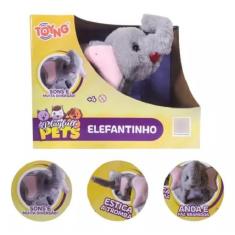Imagem de Elefantinho Pelucia PlayFull Pets - Com Sons, Anda e Estica a tromba - Toyng