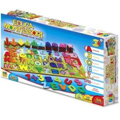 Imagem de Brinquedo Educativo Infantil Letras e Numeros 94 Peças - GGB Brinquedo
