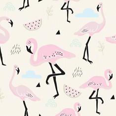 Imagem de Papel De Parede Flamingo  Para Quarto De Menina 57X270Cm