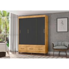 Imagem de Guarda Roupa Casal Ambiente 20033 Freijó Carbono Flex - Araplac