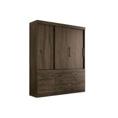 Imagem de Guarda Roupa Casal 3 Portas De Correr E 9 Gavetas Click 3.9 Ébano - Santos Andirá