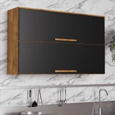 Imagem de Armário De Cozinha 2 Portas Basculante 1,20m Castanho/off White