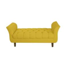 Imagem de Recamier Estofado Para Quarto Closet 140 cm Grécia Suede Amarelo - DL DECOR