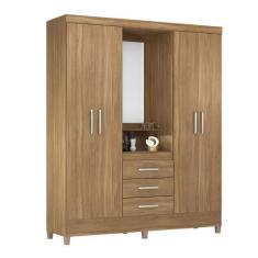 Imagem de Guarda Roupa de Casal 4 Portas Dubai Amendola c/ Espelho - Mercado dos