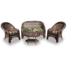 Imagem de Conjunto Caribe 2 Poltronas + Sofá + Mesa Oval - Saquarema - Lba Sinte