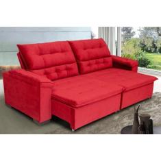 Imagem de Sofá Arezzo Mola Espiral 2,44 Mts Velusoft Vermelho - Sofá  Casa - Sof