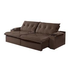 Imagem de Sofá 2 Lugares Retrátil Martins M-163 Com Acessórios Veludo Marrom
