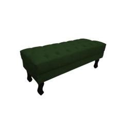 Imagem de Recamier Luis Xv Capitonê Retrô 120cm Suede Verde Pés Madeira Mz Decor