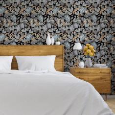 Imagem de Papel de Parede Adesivo Folhas Dark N013210 Rolo 0,58x3M