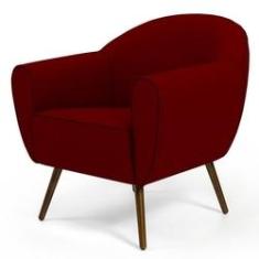 Imagem de Poltrona Decorativa com Pés Palito Nina D02 Veludo Marsala B-278 - Lyam Decor
