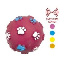 Imagem de Brinquedo para Cachorro Bola Com Patinhas Variadas 8cm - Sap