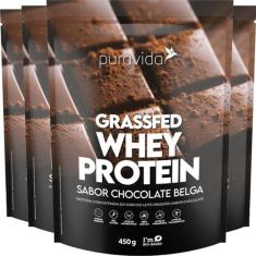 Imagem de Whey Protein Grassfed Chocolate Belga 4 X 450G Puravida