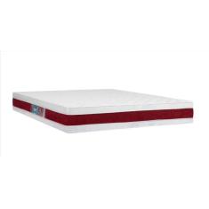 Imagem de Colchão Queen Size Espuma Castor D45 Queen Red & White Double Face 158 x 27 x 198 cm