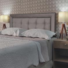 Imagem de Cabeceira King 195 Cama Box Diamond Lexus Bege Suede Com Pés rbl