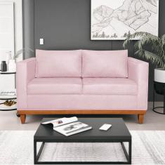 Imagem de Sofá 2 E 3 Lugares Europa 180 Cm Estilo Conforto E Elegância Suede - Amarena Móveis Rosa Bebê
