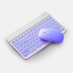 Imagem de Teclado Sem Fio Bluetooth Recarregável Com Mouse Roxo