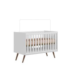 Imagem de Berço Mini Cama Q Encanto Retrô Branco Acetinado - Montanaris Decor