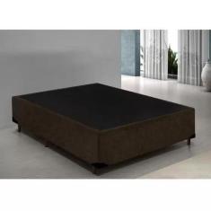 Imagem de Base De Cama Box Casal 138X188 Marrom Suede - Fábrica De Tudo