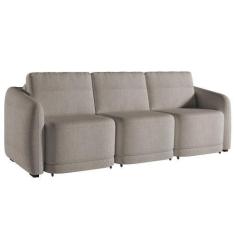 Imagem de Sofá Cama Casal Para Sala 306cm Polska K04 Bouclê Bege Escuro - Mpozen