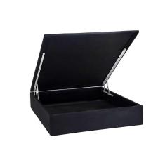 Imagem de Base Para Cama Box Casal Physical L Com Baú (39X138x188) Preta