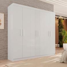 Imagem de Guarda-roupa 4 Gavetas 6 Portas Lisboa Branco