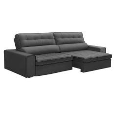 Imagem de Sofá 5 Lugares Retrátil e Reclinável Ravena Veludo Chumbo - Ferguile