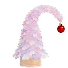 Imagem de Árvore de Natal de vidro do mar torto com luzes LED - Mini árvore de Natal caprichosa feita à mão, ideal para Natal, Ano Novo, decoração de férias costeiras e presentes, decoração de casa versátil